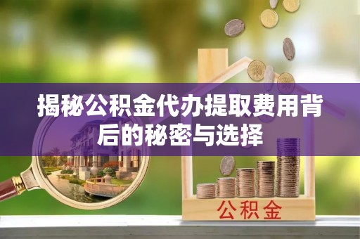 南京揭秘公积金代办提取费用背后的秘密与选择