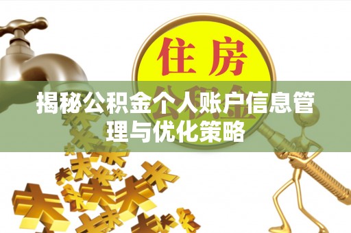 南京揭秘公积金个人账户信息管理与优化策略