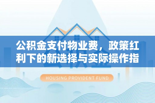 南京公积金支付物业费，政策红利下的新选择与实际操作指南