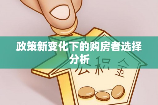 南京政策新变化下的购房者选择分析