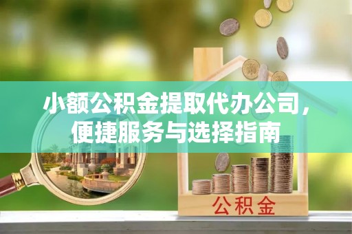 南京小额公积金提取代办公司，便捷服务与选择指南