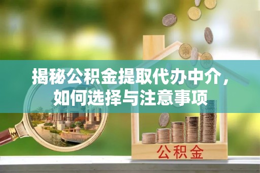 南京揭秘公积金提取代办中介，如何选择与注意事项